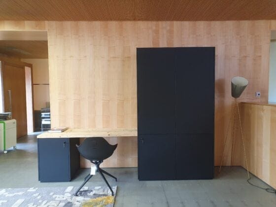 Tischlerei Abverkaufskasten Abverkauf Ausstellungsraum M-Studio Reiter