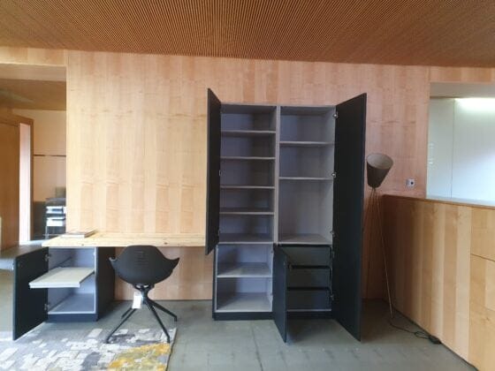 Tischlerei Abverkaufskasten Abverkauf Ausstellungsraum M-Studio Reiter