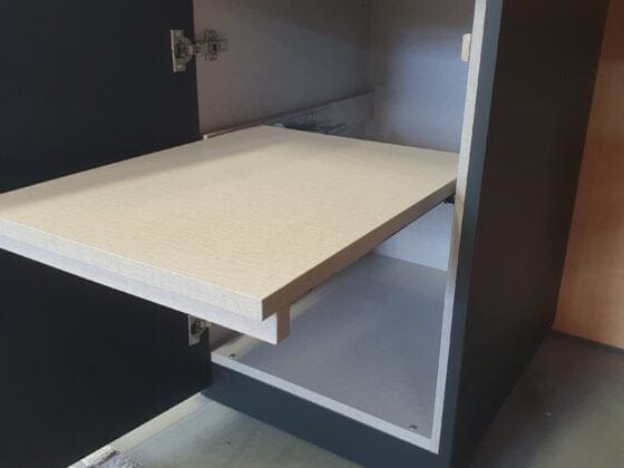 Tischlerei Abverkaufskasten Abverkauf Ausstellungsraum M-Studio Reiter