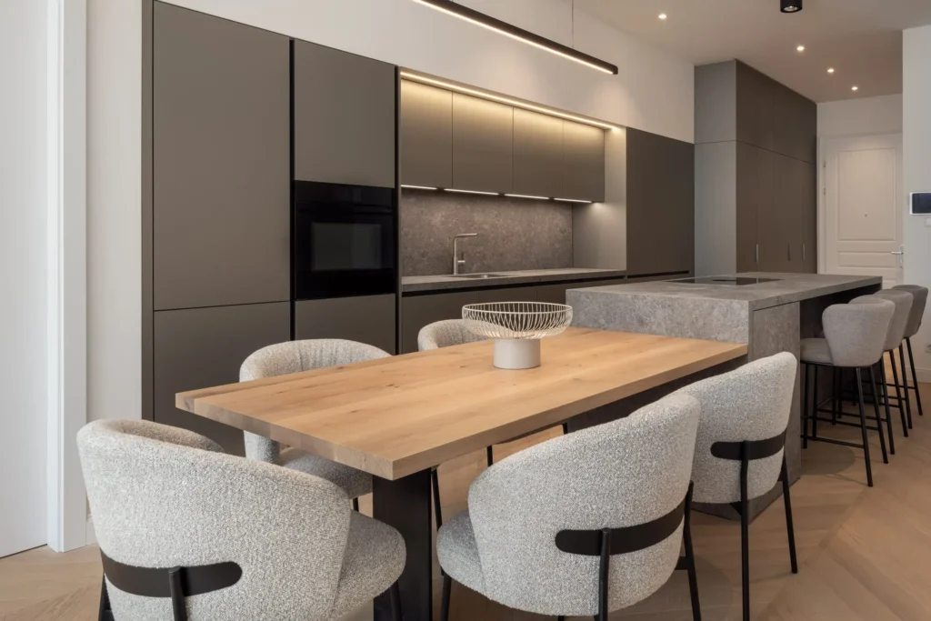 Kuechenblock mit Anbautisch