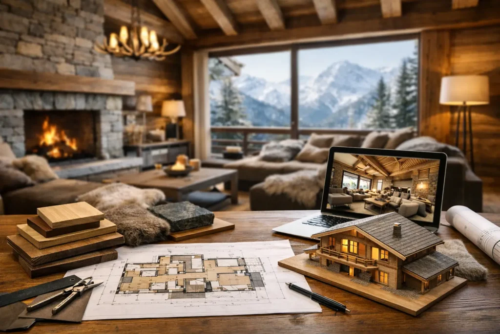Chalet-Innenarchitektur professionell planen