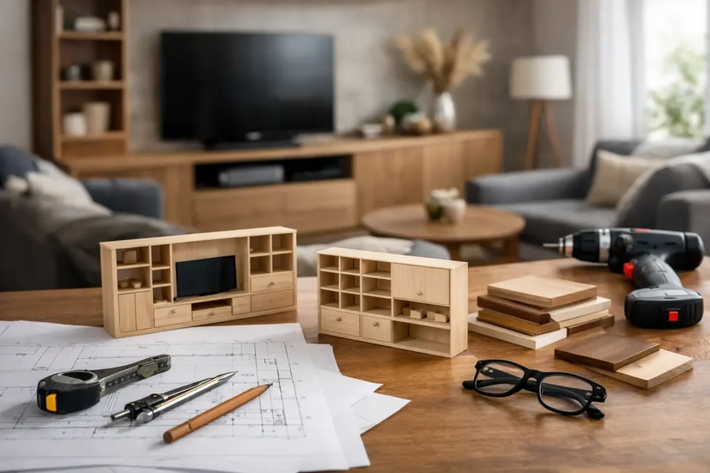 Tischlermöbel für Wohnzimmer nach Maß planen