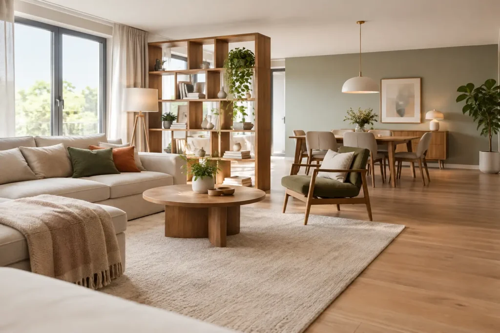 Wohnbereiche mit Möbeln zonieren mit Stil